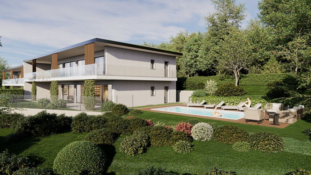 Duplex moderno da sogno: piscina privata, terrazza e giardino vista lago -  Bild 1