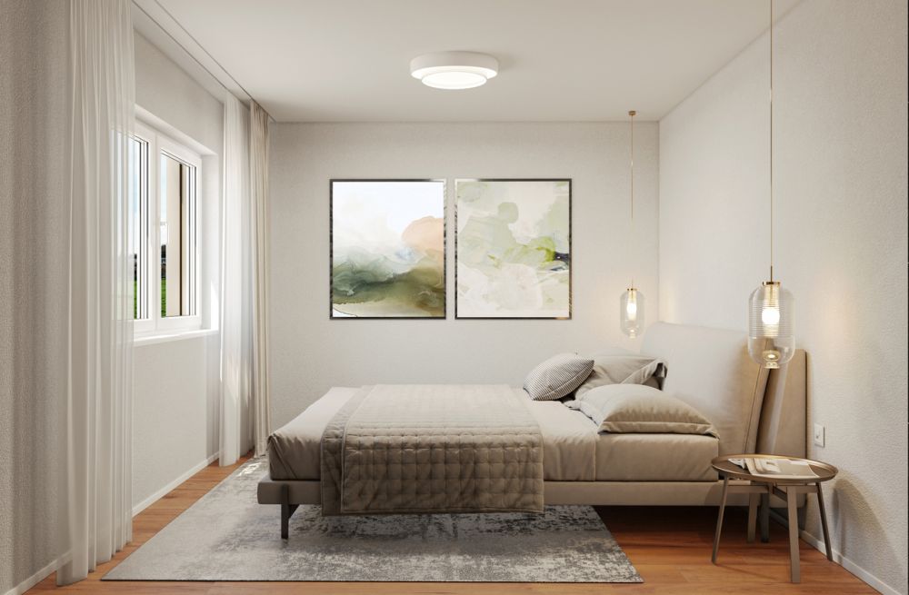 4.5 Z.-Wohnung OG, 126m2 Netto Wohnfläche, 23.5m2 gedeckter Sitzplatz - Zimmer 1