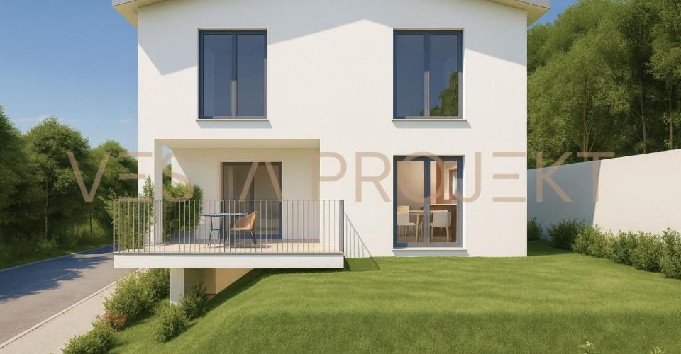 Projet de construction approuvé pour deux villas individuelles modernes avec standard Minergie et vue panoramique - Maison 5.5 pièces - image - 1
