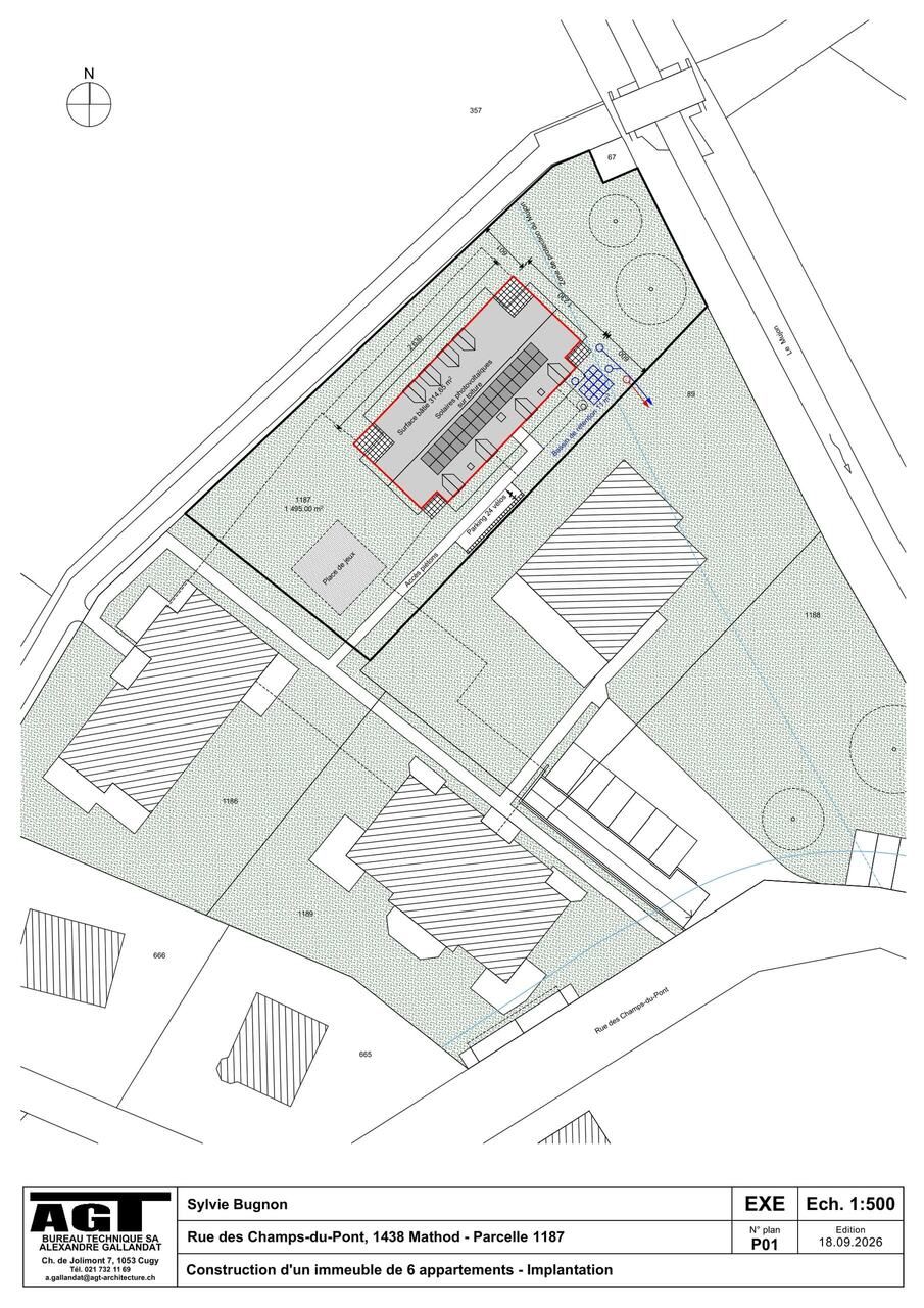 Mathod à vendre 6 grands appartements de 4 1/2 pièces sur plan - extérieur implantation