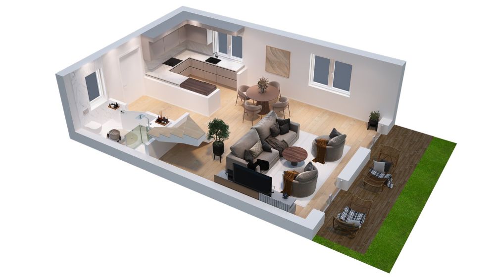 UNWEIT V. RAFZ-NEUBAU- 5.5 ZI- DOPPELEINFAMILIENHAUS, 144m2-INKL TGPP - 3 D: GRUNDRISS EG
