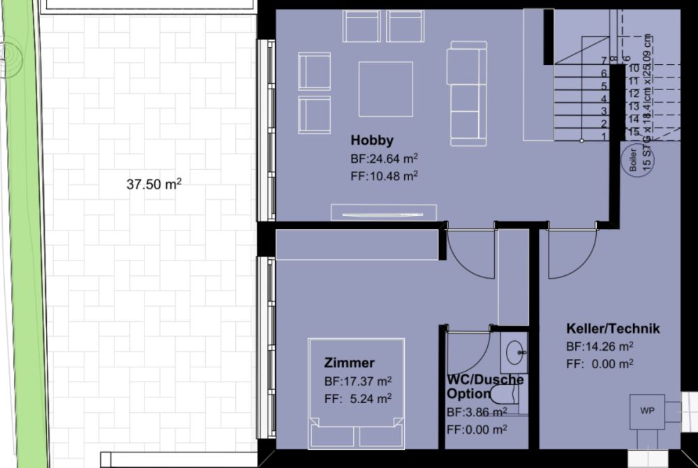 Bellavista - Doppeleinfamilienhaus in Balterswil - 2. Untergeschoss - Vielseitige Räume mit Aussenbezug