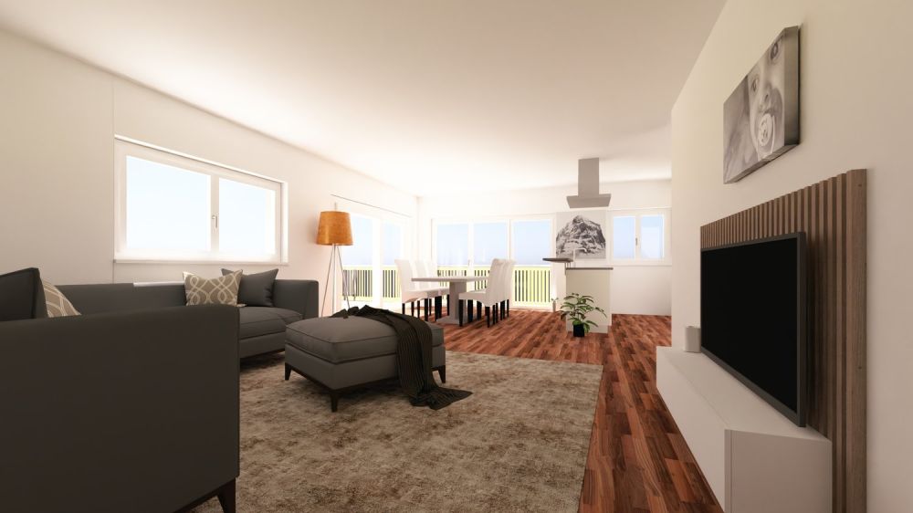 Exklusiver Neubau: 3.5 Zimmer Wohnung mit Balkon - Wohn- und Essbereich