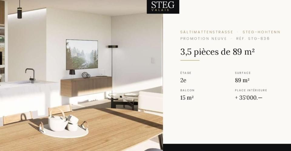STEGref836 - 3,5 pièces de 89 m², 2ème étage, CHF 542'500.-- - Appartement 3.5 pièces - image - 1