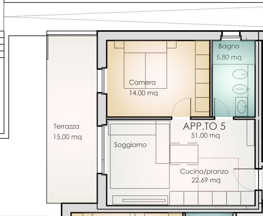 MODERNO 2.5 LOCALI CON TERRAZZA A VACALLO -  Bild 7