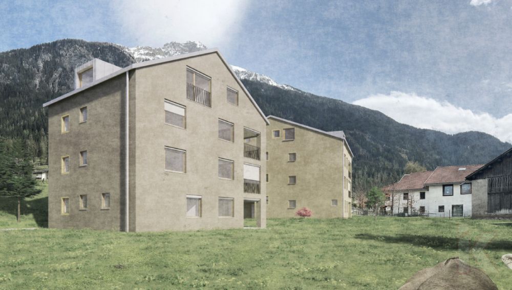 Neubau Quadra Andeer- 4.5 Zi- Gartenwohnung ERSTBEZUG - Nordwestansicht Häuser A+B