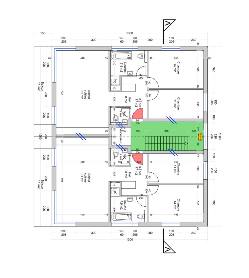 Salgesch immeuble de 8 appartements avec permis de construire en force - 2ème étage