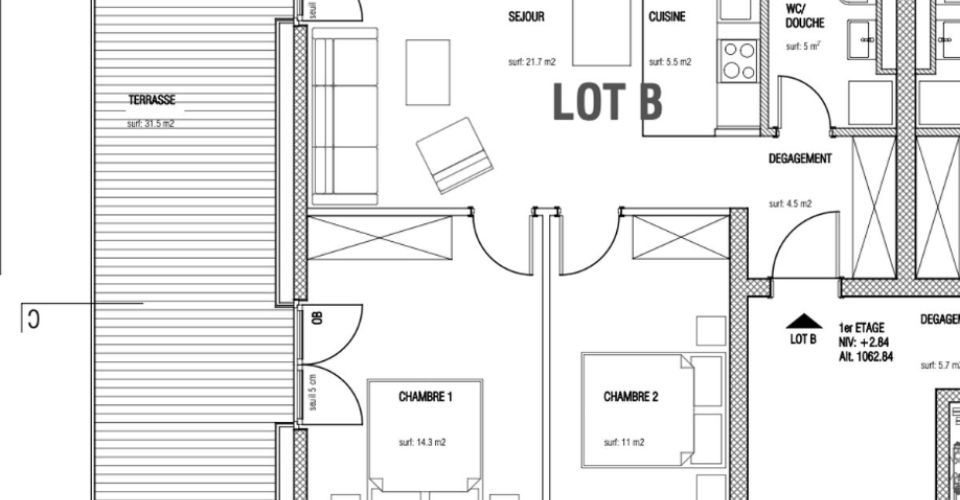 CHALET 1909 - LOT B - 3.5P AVEC JARDIN - Appartement 3.5 pièces - image - 6