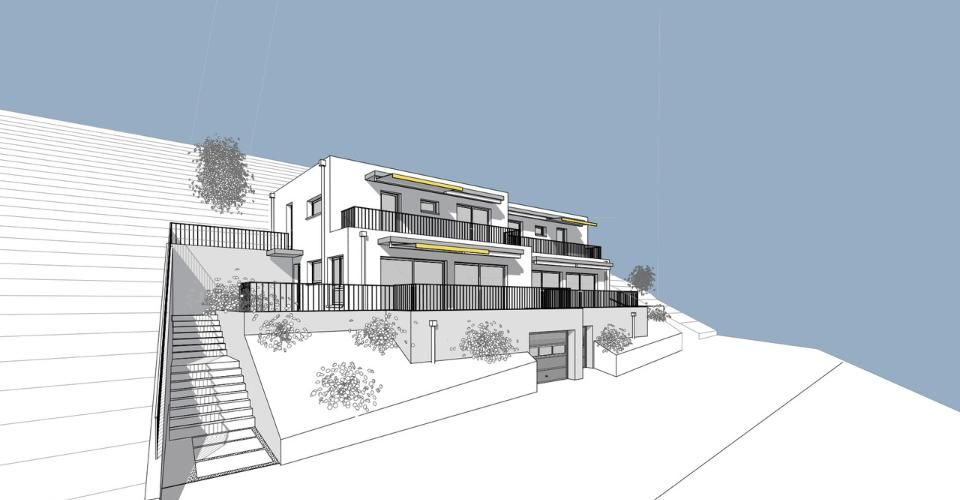 Promotion de 2 villas mitoyennes de 4.5 pces au calme, vue panoramique - Immeuble résidentiel 9 pièces - image - 1