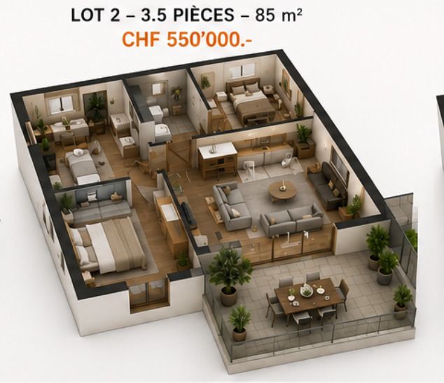 Projet immobilier d'exception au coeur de Cheiry / 6 appartements PPE -  Bild 3
