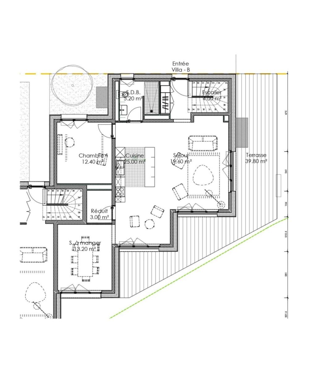 Le Logis - Villa "B" - Villa mitoyenne neuve de 6.5 pièces - Rez