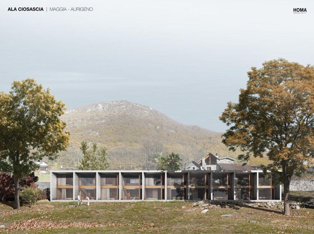 Luce, beton  e legno incastonati tra il verde e le montagne Valmaggesi - Bild 5