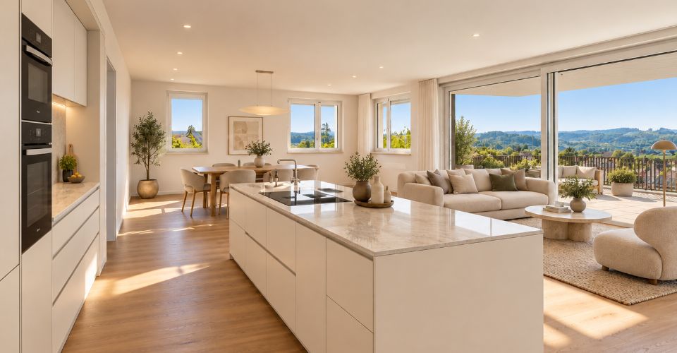 Neubau am Ölberg  Panoramablick und Terrasse - Appartement 4.5 pièces - image - 1