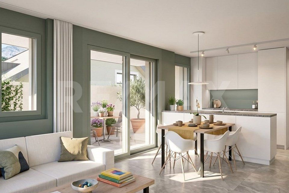 Kleinere Wohnung, grosser Freiraum  3½-Zimmer-Neubauwohnung mit 60.3 m² Terrasse -  Bild 1