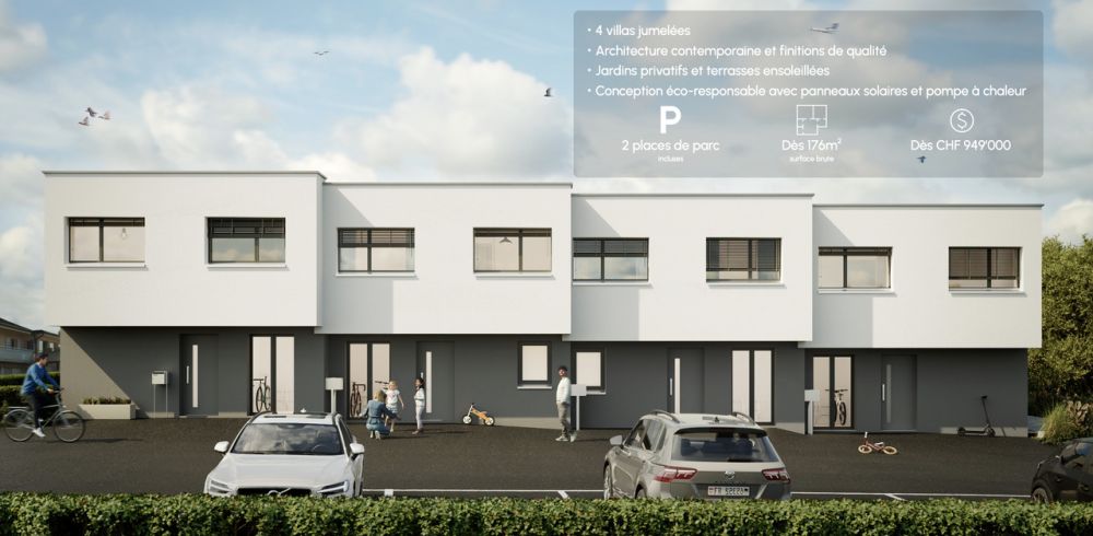 Domdidier, à vendre, villas contigües de 4.5 pièces, avec jardin -  Bild 2