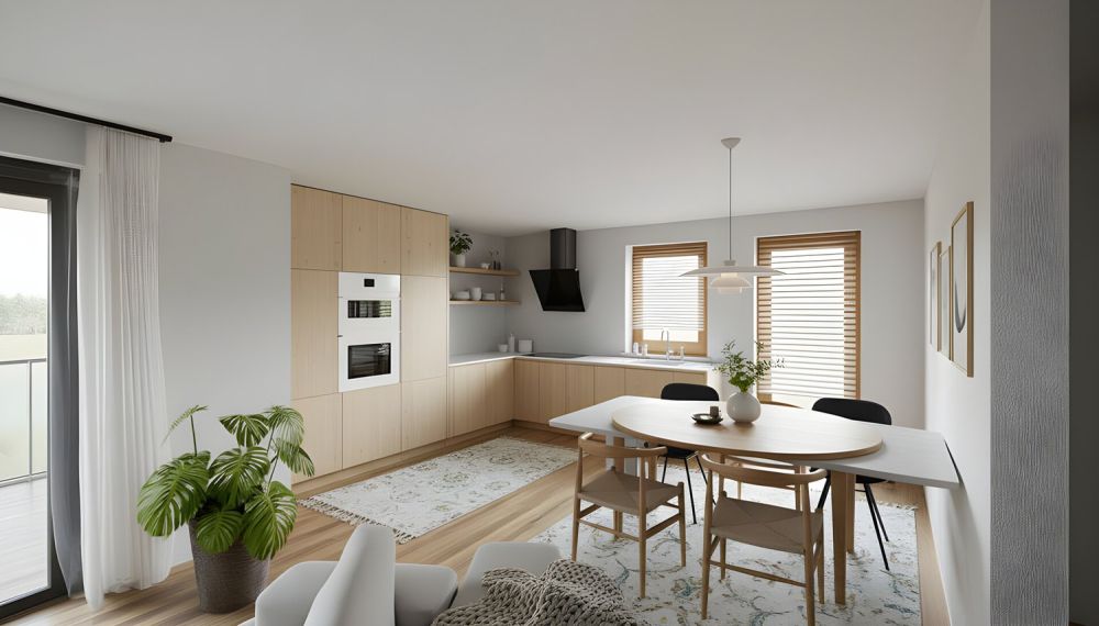 5.5 Zimmer Neubauwohnung in projektiertem und bewilligungsfähigem 3-Fa - Küche