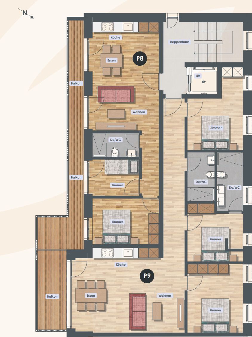 Primavera - 4.5 Zimmerwohnung Süd (P5 / P7 / P9) - Bild 6