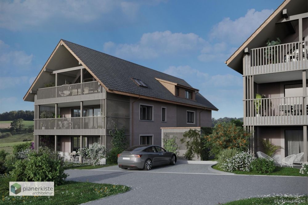 Attraktive Neubau-Wohnungen im Grünen - Visualisierung Aussenansicht