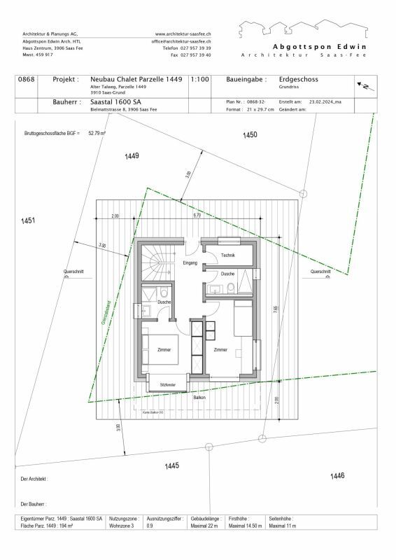 Snowstar Zen Lauinen Saas-Grund Neubau 2025. Attraktives Einfamilienhaus im Grünen. Hauptwohnsitz. Inkl. 2 Parkplätze. - Bild 9