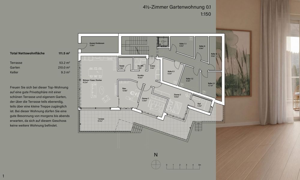 4.5 Zimmerwohnung 0.1 | Residenz Zentaur, Aarau - Bild 4