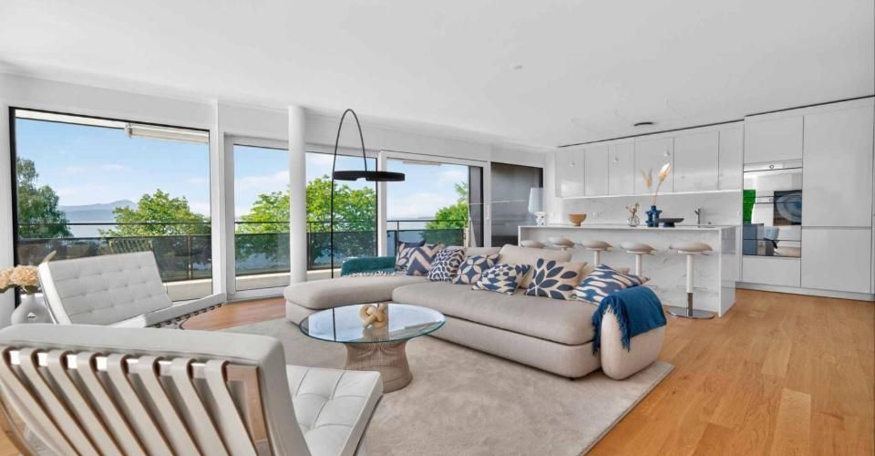 Appartement neuf en angle de 5.5 pièces avec terrasse de 200m² - Vue lac Léman - Appartement 5.5 pièces - image - 2