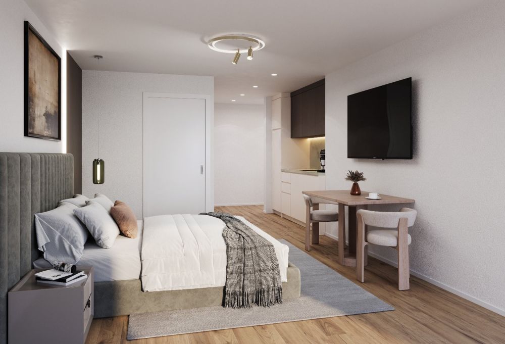 H61  Kompakt Wohnen in Muttenz - Wohn/Schlafzimmer