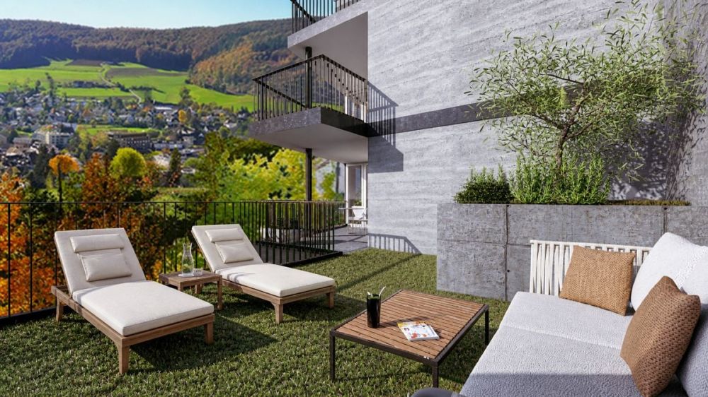 Baubewilligte 3.5-Zimmer-Wohnung mit Terrasse, Garten, Carport, Lift und traumhafter Aussicht -  Bild 3