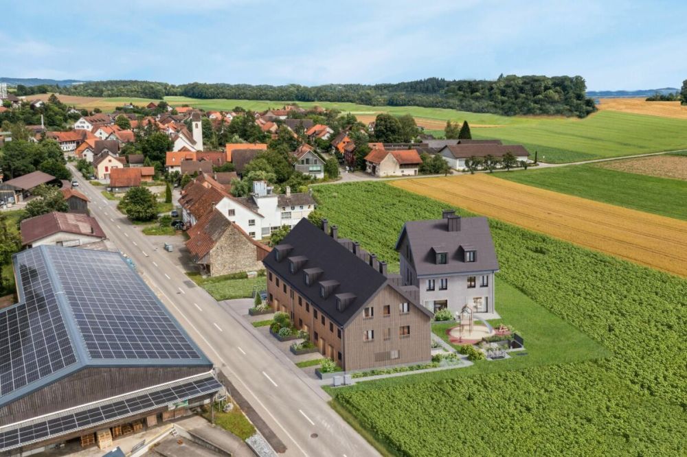 Bezugsbereiter Neubau: Einzigartiges Reihenhaus in Oberneunforn - einzigartige Lage im Grünen mit guter Erschliessung