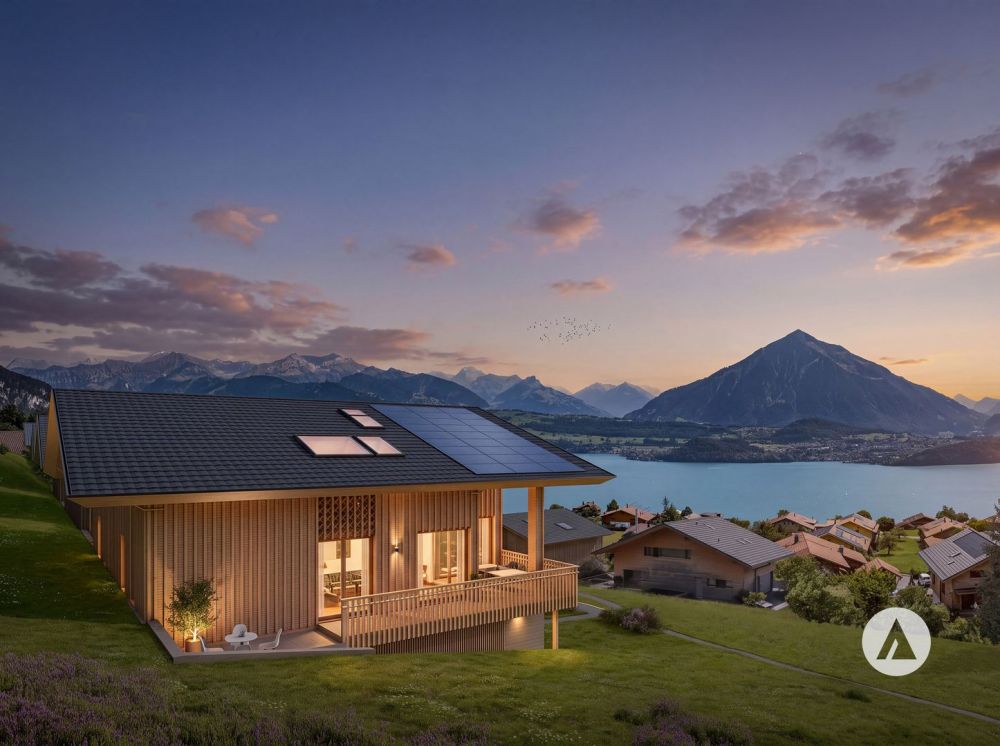 Neubauprojekt reblodge – modernes Wohnen mit See- und Bergsicht in Sigriswil -  Bild 1