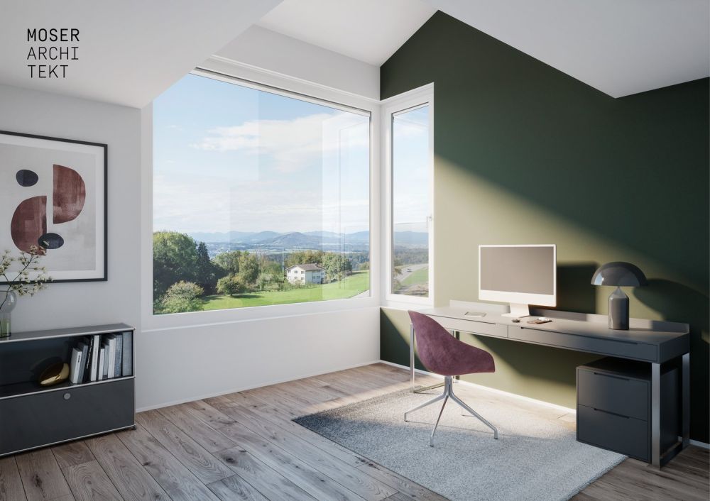 Natur. Weitsicht. Zuhause - «LIORA» in Remetschwil - Innenvisualisierung Arbeitszimmer
