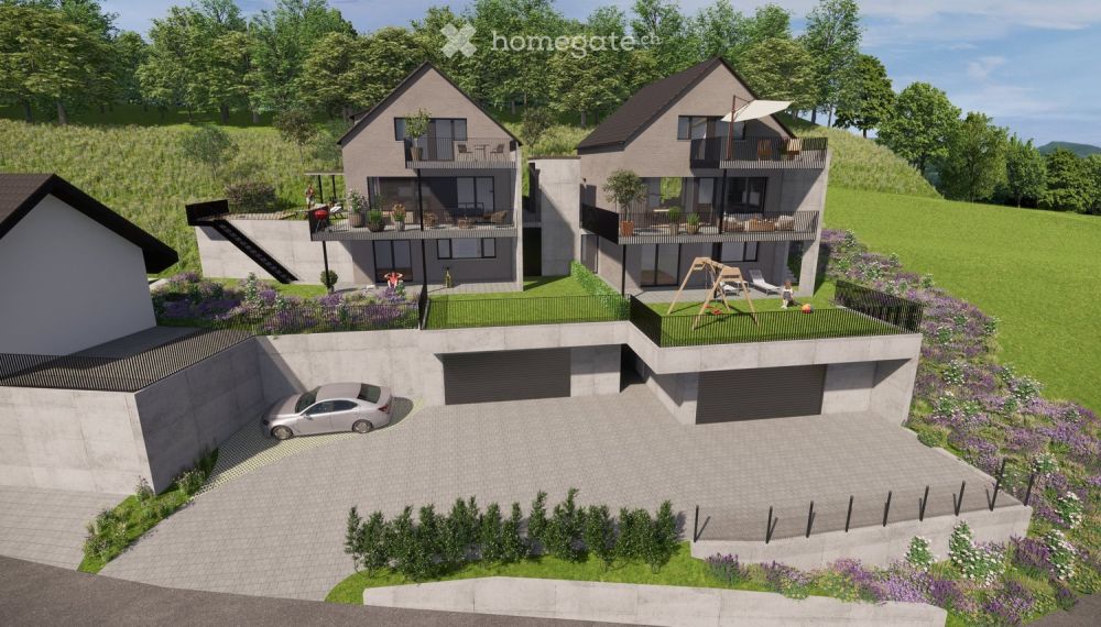 Grosszügige  Einfamilienhäuser mit Liftanlage am Südhang im steuergünstigen Auenstein - Bild 1