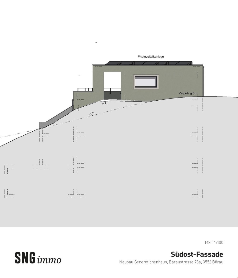 Neubau Doppeleinfamilienhaus in Bärau zu verkaufen - Südost-Fassade