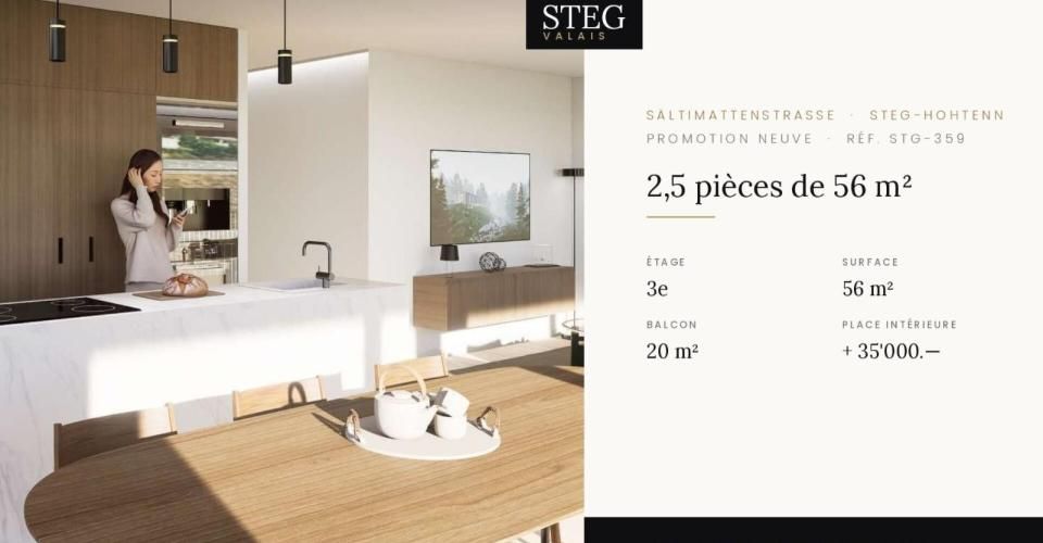 STEGref359 - 2,5 pièces au dernier étage, CHF 405'000.-- - Appartement 2.5 pièces - image - 1