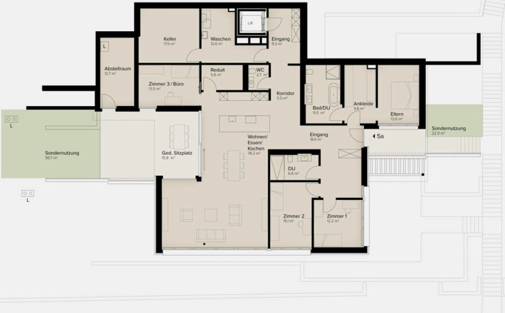 247 m² | Luxuriöses 5.5-Zimmer-Terrassenhaus - In den Reben -  Bild 12
