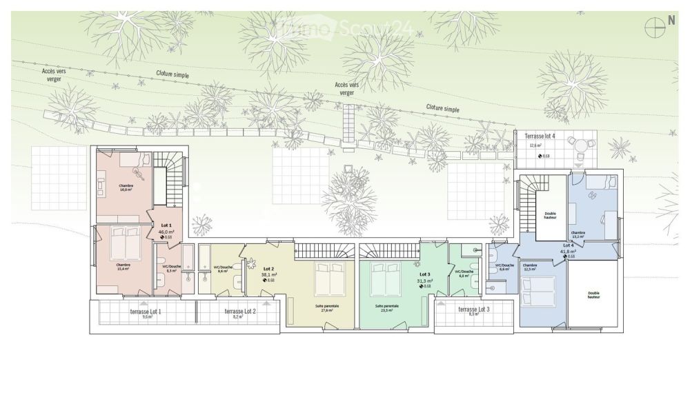 4 Reihenhäuser mit Terrasse, Garten und Aussicht -  Bild 10