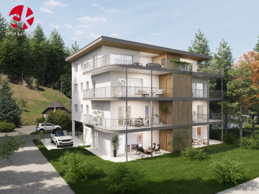 Moderne 2.5-Zimmer-Eigentumswohnung mit Südwest-Ausrichtung - mit grosser 23 m² Terrasse und 105 m² Garten an ruhiger, naturnaher Lage! -  Bild 1