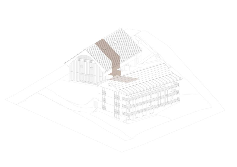 "Villigerscheune" 6.5 Zimmer Reihenmittelhaus - Süd - Axonometrie Haus B