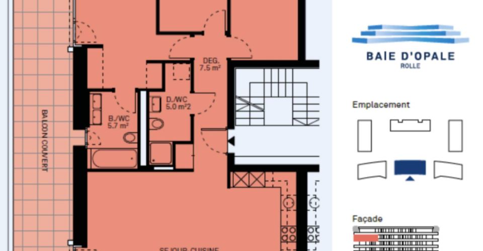Appartement neuf de standing - 4.5 pièces en angle avec balcon de 76m² - Vue lac - Appartement 4.5 pièces - image - 8