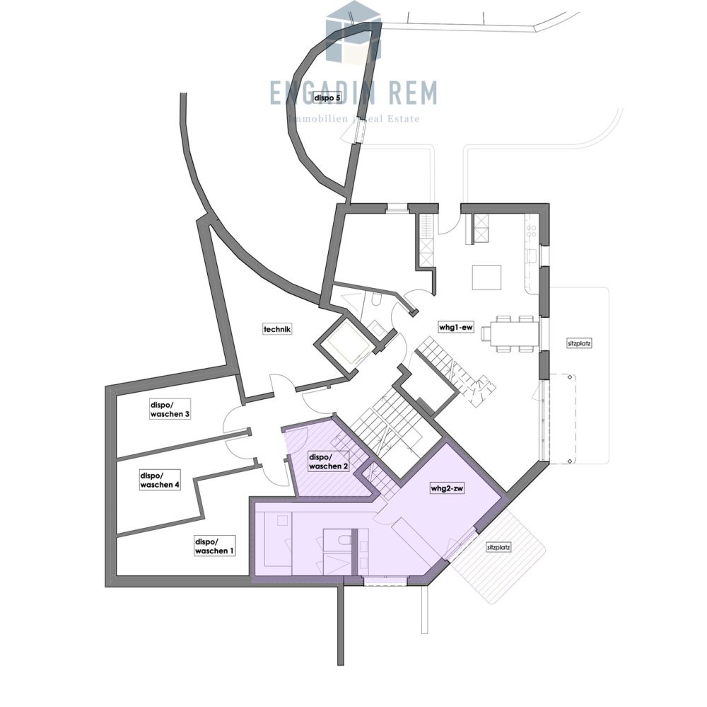 4.5-Zimmer-Zweitwohnung - die Maisonette-Oase - Maisonette-Wohnung Nr. 2, Erdgeschoss / Duplex flat no. 2 / ground floor / Appartamento duplex n. 2 / Piano terra