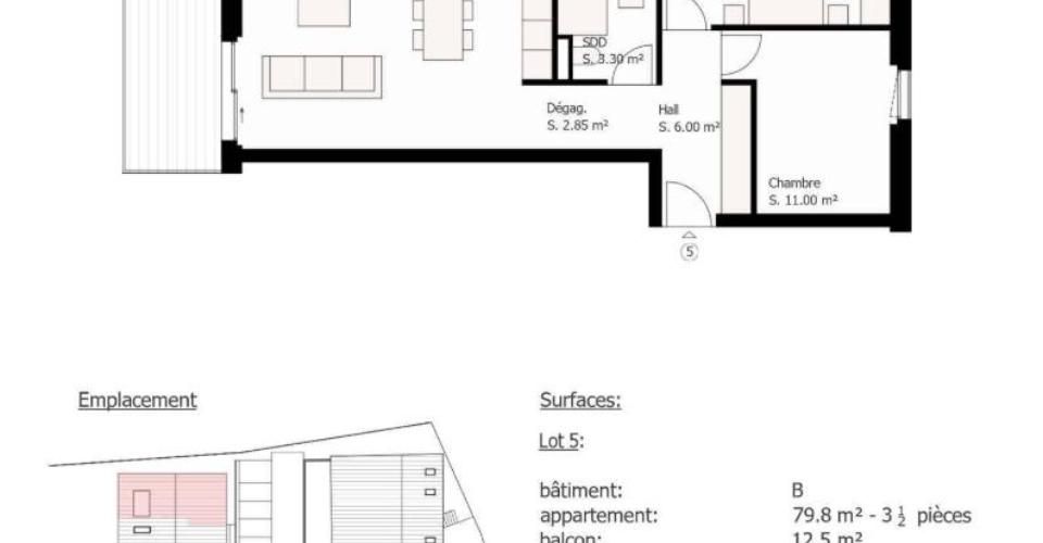 Appartement de 3.5 pièces avec balcon et vue sur le Jura - Appartement 3.5 pièces - image - 8