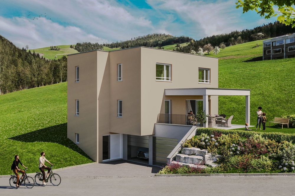 Eigenheim in grüner Umgebung - Visualisierung