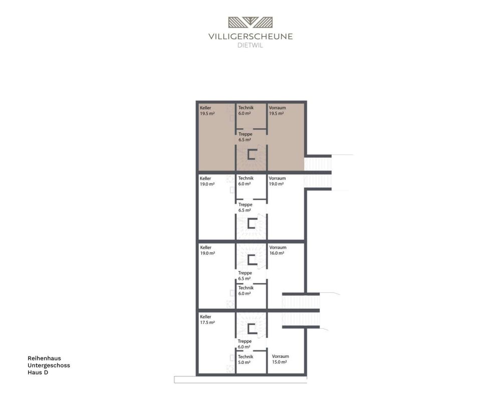 "Villigerscheune" 6.5 Zimmer Reiheneckhaus - Nord - Haus D - Untergeschoss
