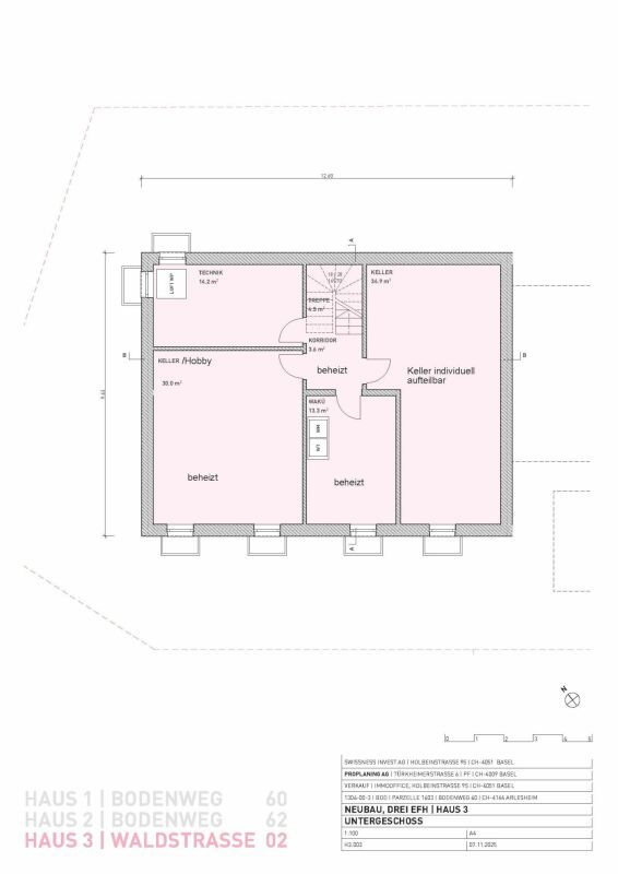 Wohnen mit Weitblick und in Einklang mit Natur!- Einfamilienhaus an begehrter Wohnlage - Grundriss Untergeschoss