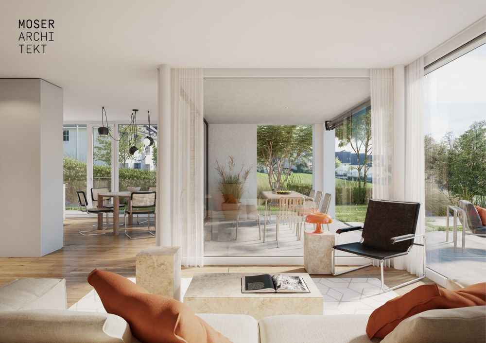Natur. Weitsicht. Zuhause - «LIORA» in Remetschwil - Innenvisualisierung Wohnzimmer