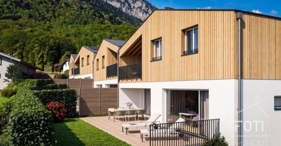 Villa NEUVE 4,5 p. en bout de rangée - jardin, terrasse et vue Dents-du-Midi - Muraz - Maison contiguë 4.5 pièces - image - 3