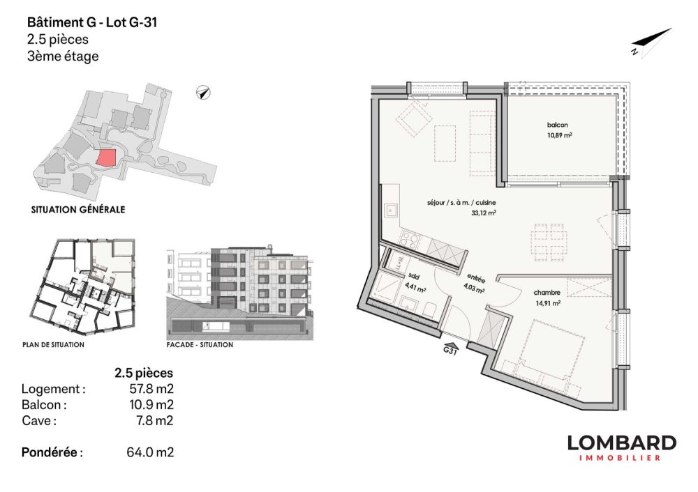 Attique de 2.5 pièces au 3ème étage - Bild 6
