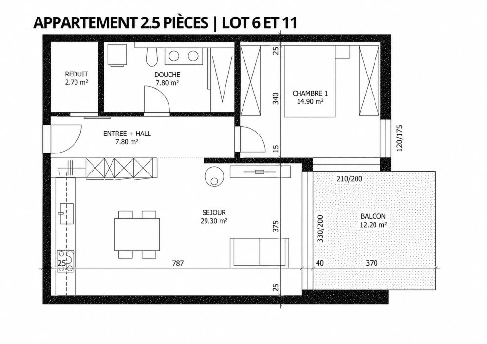 Promotion - La Frimesse à Vicques - Plan 2,5 pièces - lots n°6, 11