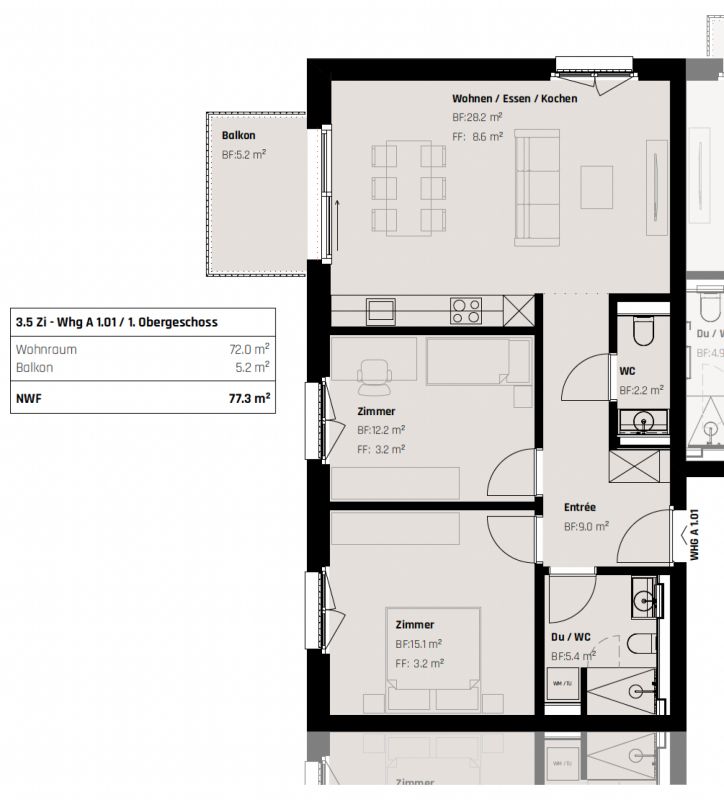 Exklusive 3.5-Zimmer Neubauwohnung - Einziehen & Wohlfühlen -  Bild 11