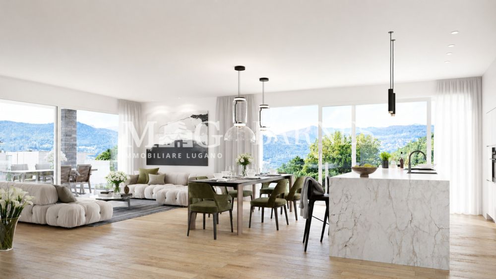 Collina d'Oro: Attico 4.5 locali con terrazzo in nuova residenza -  Bild 1