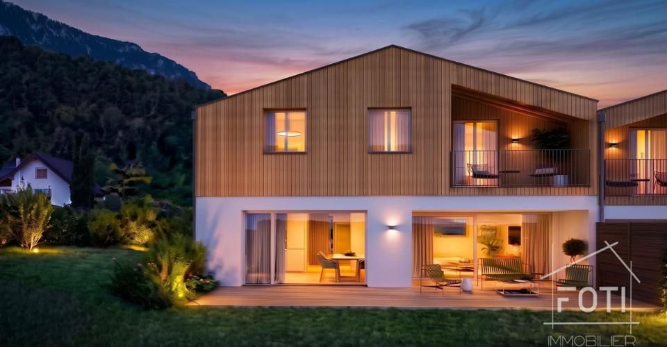 Villa NEUVE 4,5 p. en bout de rangée - jardin, terrasse et vue Dents-du-Midi - Muraz - Maison contiguë 4.5 pièces - image - 1